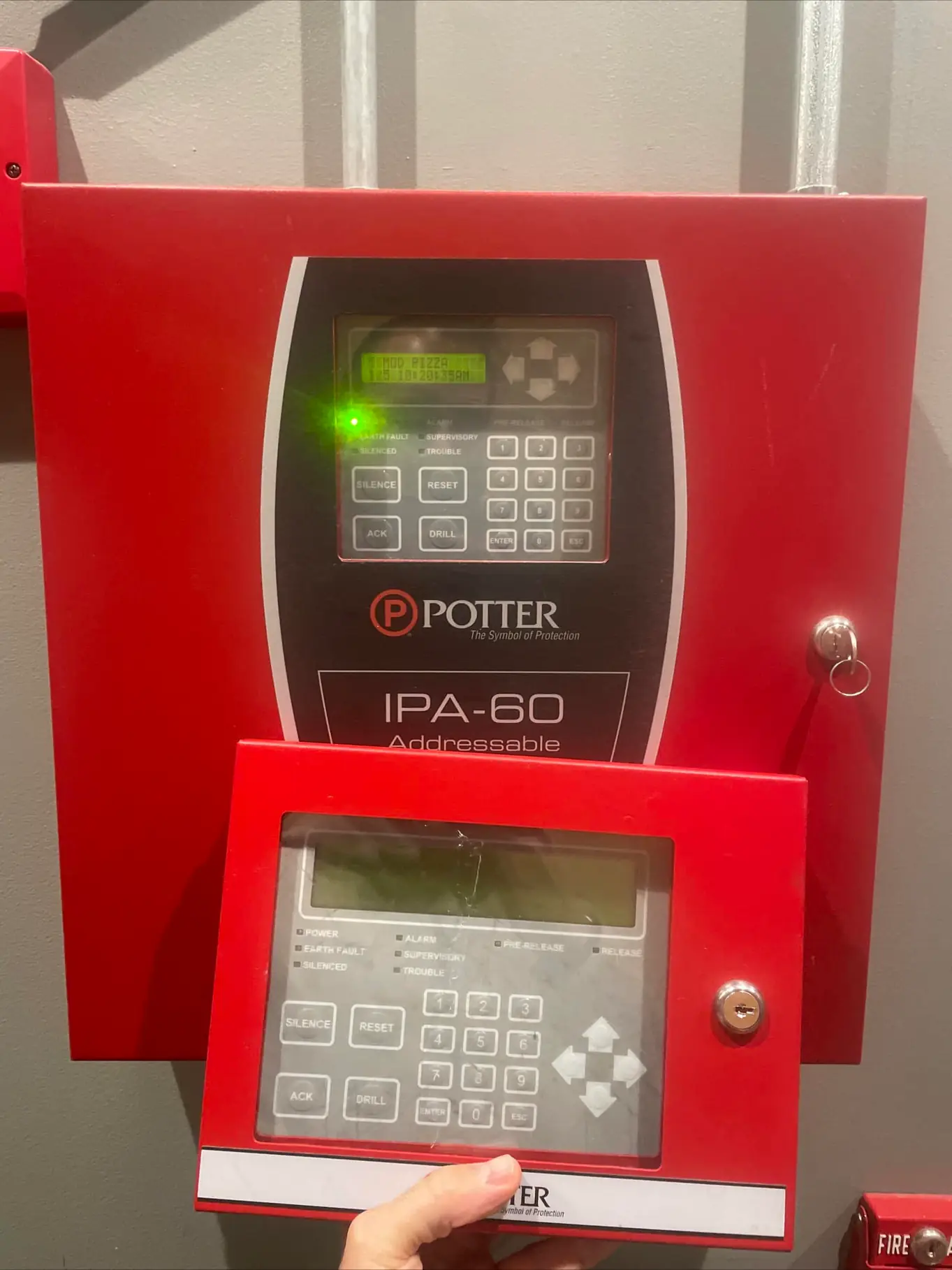 Potter IPA-60 addressable fire alarm control panel with keypad