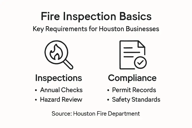 Infographic showing fire inspection compliance