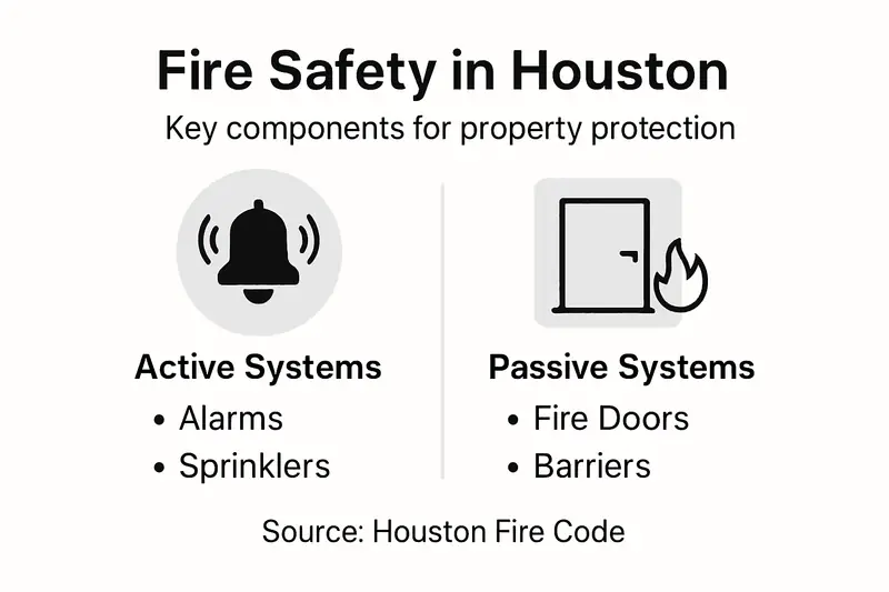 Infographic of Houston fire safety systems