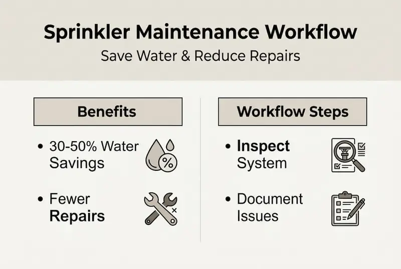 Infographic showing sprinkler workflow benefits