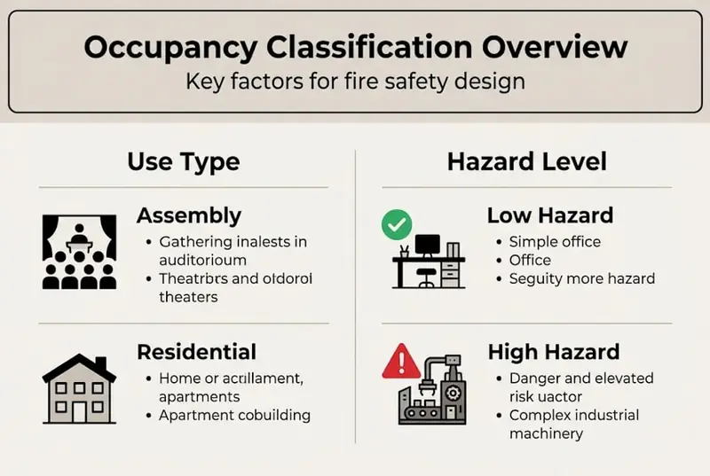 Infographic with use type and hazard level categories
