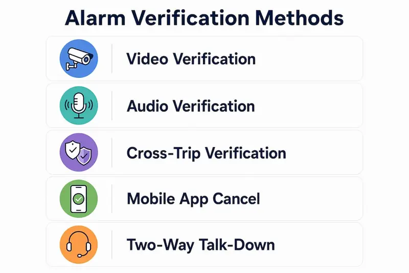 Infographic listing alarm verification methods