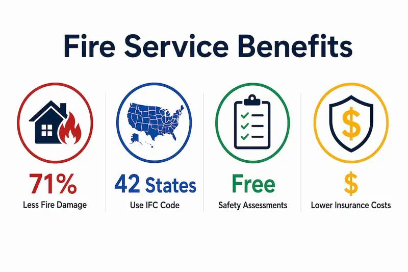 Infographic showing key benefits of local fire services
