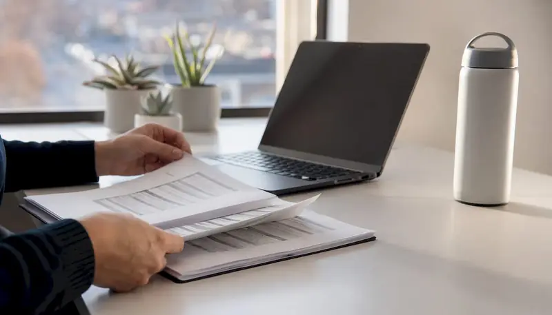 Hands checking printed safety inspection checklist