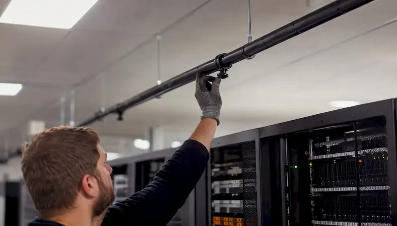 Aspirating detection pipe with technician hand