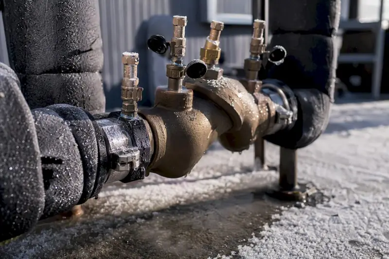 Backflow preventer test cocks open with frost