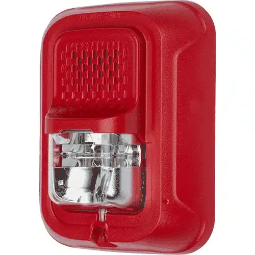 Red System Sensor horn strobe notification appliance